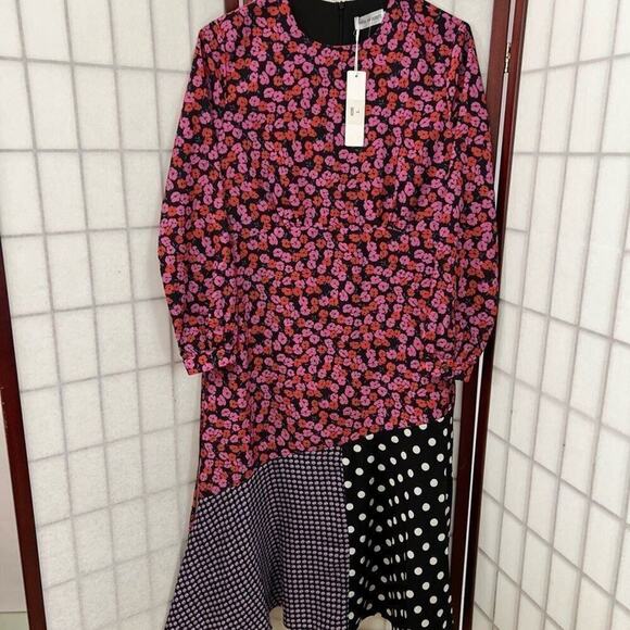 PAPER PARACHUTE MIXED BOTANICAL POLKA DOT MAXI DRESS NWT SIZE L - Picture 11 of 11